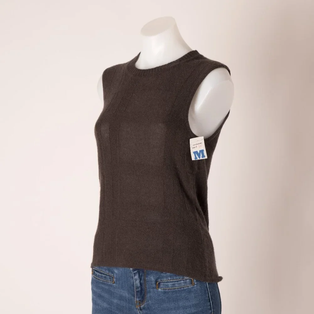 tse SAY Brown Cashmere Sleeveless Vest Size US M